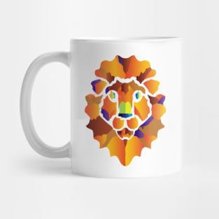 Cute Colorful Lion Shape Head Drawing Mug